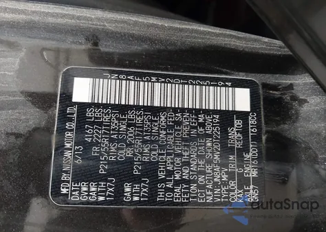 2013 Nissan Juke Sl из США, поврежденный, VIN JN8AF5MV2DT225194